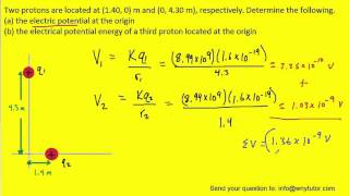 Two protons are located at 140 0 m and 0 430 m respectively Determine the following [upl. by Jennica]