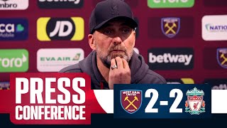 Jurgen Klopp PostMatch Press Conference  West Ham 22 Liverpool [upl. by Zahara]