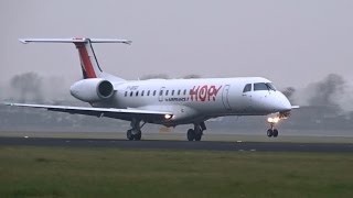 HOP  Embraer 145  Thrust Reversers with and without Landings [upl. by Gainer]