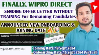 Wipro Onboarding Latest Update  Joining Date Out  Offer Letter  Preskilling Training  Rejection [upl. by Heyra]