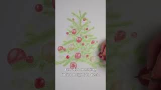 Drawing a Christmas Tree  Part 2 Coloured Pencil Tips arttipsdrawingtutorial coloredpencils [upl. by Claus59]