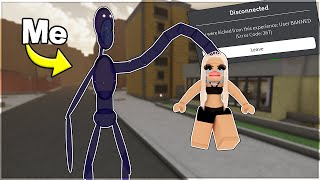 BANNING HACKERS As Tall SLIME In Roblox Da Hood [upl. by Yennek576]