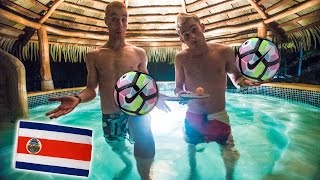 FÚTBOL EN EL JACUZZI Y RAFTING EXTREMO EN COSTA RICA [upl. by Namrehs]