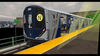 openbve ditmars BLVD to coney islandstillwellR211 N train [upl. by Lanam]