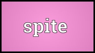 Spite Meaning [upl. by Narruc]