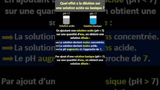 La dilution des solutions acides et la dilution des solutions basiques [upl. by Redliw]