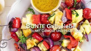 Bunte Grillspieße mit Gemüse und Halloumi [upl. by Wailoo]