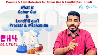 What is Gobar Gas amp Landfill Gas  Methane Gas as Fuel  Process  Raw Materials  In Hindi [upl. by Tatia162]