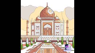 draw taj mahal  easy taj mahal draw  taj mahal india [upl. by Clover]