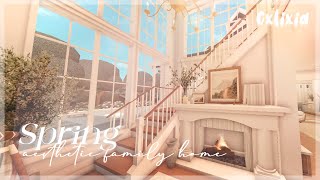 Bloxburg Large Realistic Spring Family Home Interior  Roblox Speedbuild [upl. by Enalb]