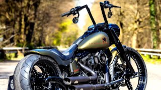 😈 HarleyDavidson® Softail Slim ApeHanger quotBLACK STAR 110quot by Thunderbike [upl. by Ylremik]