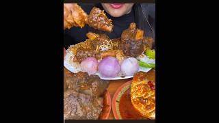 Mutton curry and chicken liver curry with rice mukbang indiafoodeatingshow eatingshowmuttoncurry [upl. by Auric]