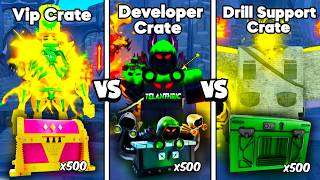 VIP CRATE vs DEVELOPER CRATE vs DRILL SUPPORT CRATE 😎 WHICH CRATE THE BEST 🥰  Toilet Tower Defense [upl. by Addison]