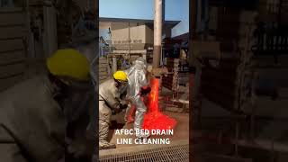 AFBC boiler bed drain line cleaning with safety [upl. by Eelano]