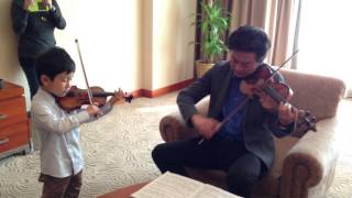 Bach D Minor Two Violins Concerto  吕思清和  Christian Li Aged 6 [upl. by Rehsu]