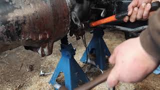 Case David Brown 1394 Restoration  Steering cylinder and tie rod repair [upl. by Haronid]