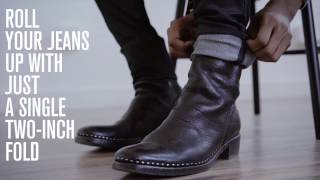 AskMen How to Cuff Your Jeans Three Different Ways [upl. by Davie]