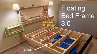 Floating Bed Frame 30 DIY everything you need [upl. by Tegan]