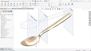 Solidworks Surface Tutorial  How to make Spoon in Solidworks [upl. by Rekyr667]