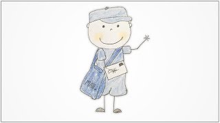 How to draw Community Helpers  Postman for kids [upl. by Enelyaj]