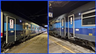 VETTURE IN NUOVA LIVREA INTERCITY NOTTE sul ICN770 TRIESTE  ROMA [upl. by Asreht]