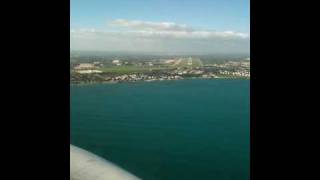 A321 Alitalia cockpit view Visual Approach amp Landing Bari LIBD RWY25 [upl. by Annatsirhc]