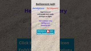 143 BELLIGERENT MEANING advancedenglishvocabulary [upl. by Seuqramed]