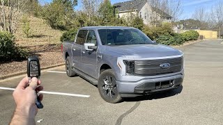 2023 Ford F150 Lightning Lariat Start Up Test Drive Walkaround POV and Review [upl. by Colombi371]