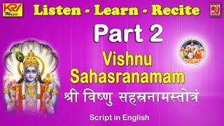 Shri Vishnu Sahasranamam  Part 2  Learn Chanting  Shrirangachari  English Script  Gurukulam [upl. by Noellyn355]