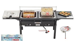 VEVOR Outdoor Propane Deep Fryer Double Burners Commercial Fryer 16 Qt Stainless Review [upl. by Nuahsel457]