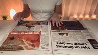 ASMR Newspaper Page Turning Paper Sounds No Talking [upl. by Hasheem]