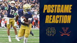 Notre Dame football vs Virginia Cavaliers postgame reaction show  Irish win 3514 [upl. by Hairacaz]