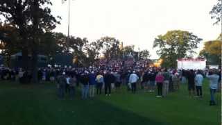 Ryder Cup 2012  Graeme McDowell amp Rory McIlroy on the 18th Tee [upl. by Jessey668]