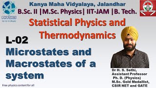 Statistical Physics and Thermodynamics L 2 Microstates and Macrostates of a system  BSc 2  MSc [upl. by Rases]