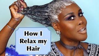 How I Relax amp Style my Hair At Home  Tutorial  Fumi DesaluVold [upl. by Eelytsirk]