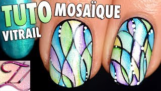 Tuto nail art facile aquarelle en mosaïque [upl. by Brena648]