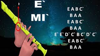 The saddest song for recorder easy flute recorder tutorial wiht animation for beginners notes [upl. by Eneladgam]