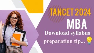 TANCET 2024 MBA  Download syllabus  MBA preparation tips [upl. by Eive]