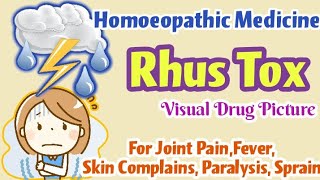 Rhus Tox 302001M Homoeopathic Medicine Uses Symptoms  Drug Picture [upl. by Imorej]