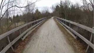 Michigan Cycling Trails  Paint Creek Trail  Bicycle quot Rail to Trails quot Muddy ride [upl. by Nyer]