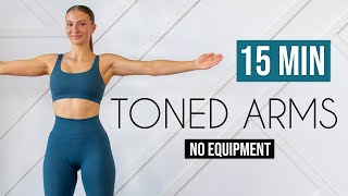 15 MIN TONED ARMS WORKOUT  No Equipment [upl. by Naneek]