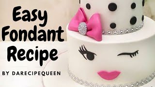 How to make Fondant  Easy fondant recipe  All  Weather Friendly Fondant [upl. by Ylus997]