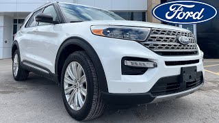 2023 Ford Explorer Limited AWD 301A 23L EcoBoost in Star White Metallic WalkAround [upl. by Lindsy]