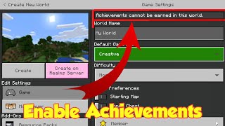 Turn on achievements in Minecraft PE After using Creative mode [upl. by Yarvis]