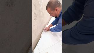 Installing ceramic tile sides on walls to prevent moisture [upl. by Nollahp]