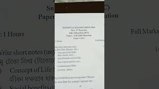 BA 3rd sem SECEducation sessional question paper 2024 [upl. by Vinnie155]