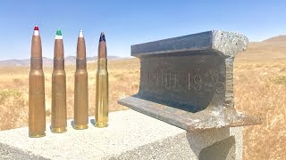 50 CAL VS TRAIN TRACK RAIL [upl. by Wolfram]