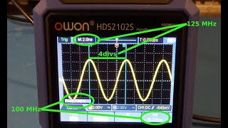 100 MHz Or 125 MHz Further Investigation of OWON HDS2102S 2nsdiv Timebase [upl. by Anetsirk]