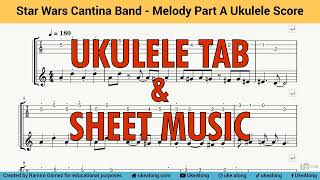 Star Wars Cantina Band  Melody Part A Ukulele Score Play Along [upl. by Clift]