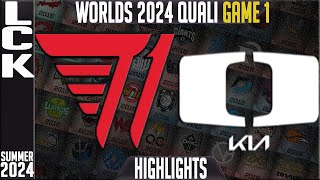 T1 vs DK Highlights Game 1  LCK Worlds 2024 Qualifier  T1 vs Damwon KIA G1 [upl. by Llerrit]